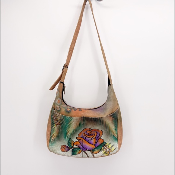 Anuschka Handbags - Anuschka Leather Rose Safari Shoulder Bag